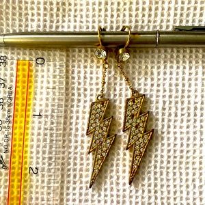 3 for $15 bundle No brand gold rhinestone lightening bolt dangling earrings